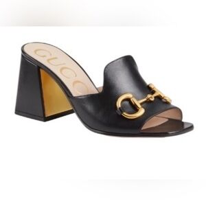 Gucci horse bit leather slide